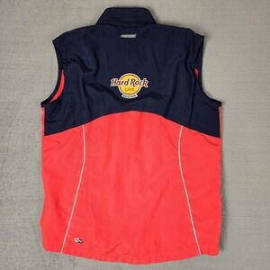 Hard Rock Cafe Adidas Vest Mens Small Red Embroidered Logo‎ Boston Full Zip
